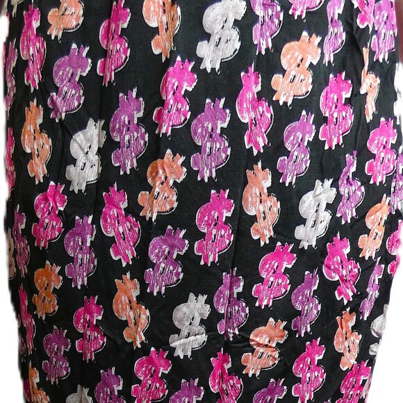 Andy Warhol Pepe Jeans Dollar Signs Wrap Dress M Novelty Pop-Art Punk Rock OOAK - Picture 10 of 14